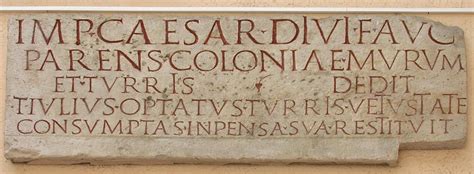 Inscription with dedication to Augustus for the construction of the ...