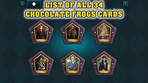 Hogwarts Mystery Complete List Of Chocolate Frog Cards 34 YouTube