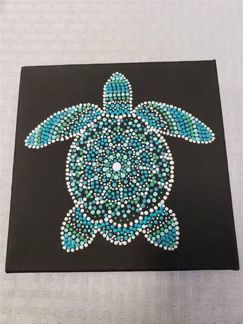 Sea Turtle Mandala Dot Art Painting X Inch Canvas Sea Turtle