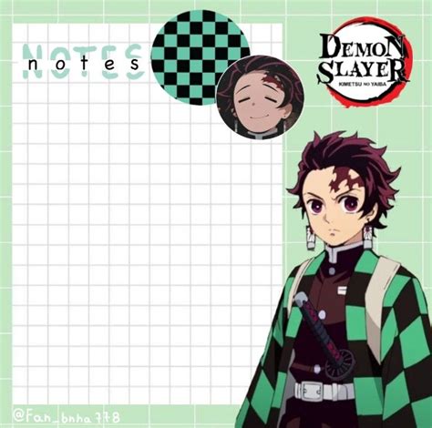 Notes Tanjiro By Fan Bnha En Notas Bonitas Artesan As De