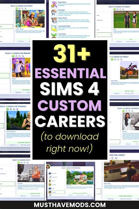 Sims 4 Jobs Los Sims 4 Mods Sims 4 Cas Mods Best Sims Sims 1 Sims 4