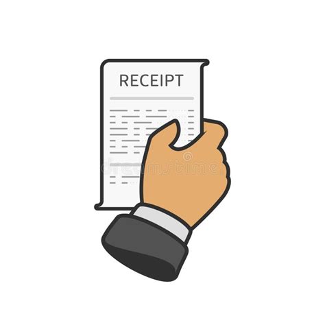 Receipt In Hand Stock Vector Illustration Of Note Graphic