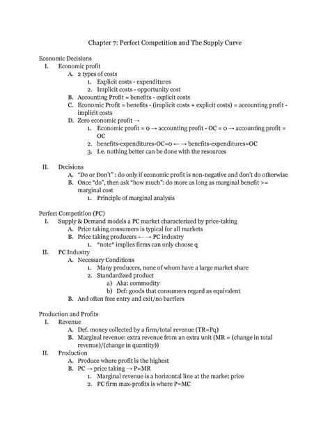 Econ Chapter Perfect Competition And The Supply Curve