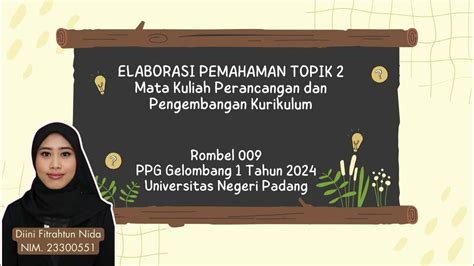 Elaborasi Pemahaman Topik 2mk Perancangan Dan Pengembangan Kurikulum Youtube