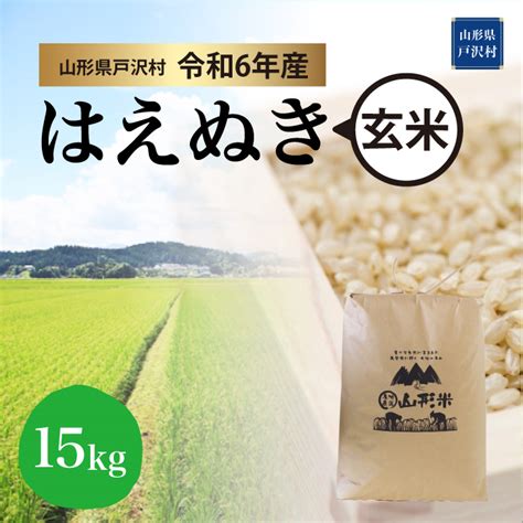 ＜令和6年産米受付 配送時期指定できます＞ はえぬき 【玄米】 15kg （15kg×1袋） 戸沢村 山形県戸沢村 Jre Mall