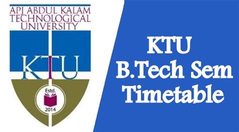 Ktu B Tech Exam Time Table Ktu Edu In S S S S Exam Date