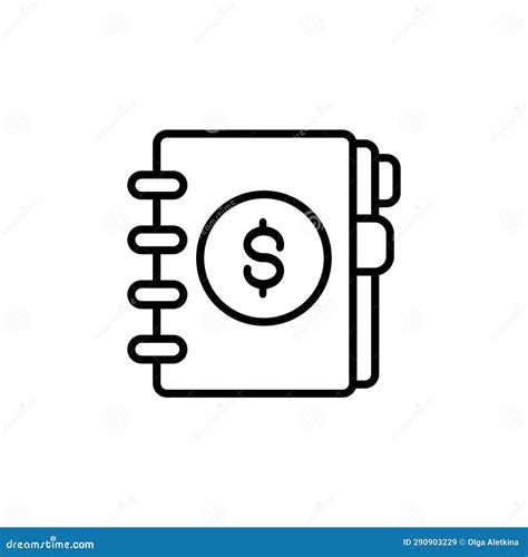 Ledger Outline Vector Icon Simple Element Illustration Ledger Outline