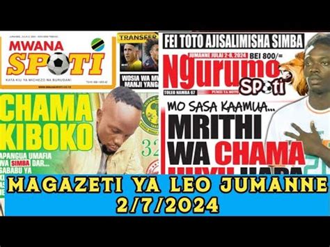 Uchambuzi Wa Magazeti Ya Leo Chama Yanga Mutale Atua Simba