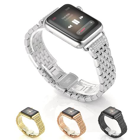 Apple Smart Watch Band Luxury Alloy Crystal Rhinestone Diamond Wrist Bracelet Ebay