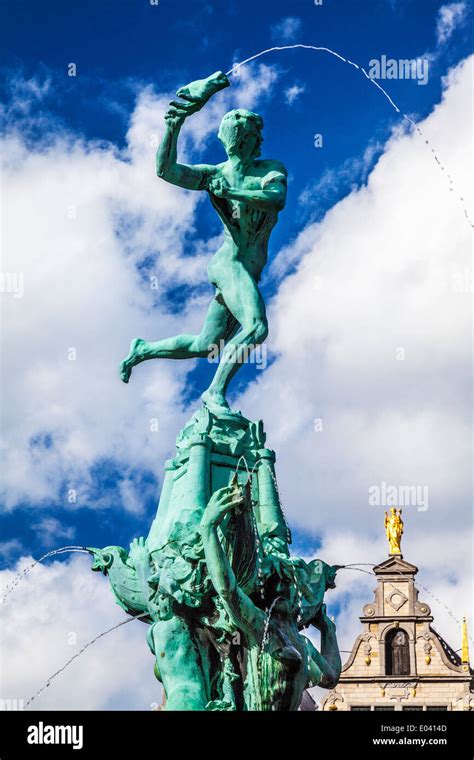 The Brabo Fountain By The Sculptorjef Lambeaux In The Grote Markt