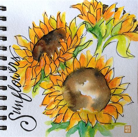 Sunflower Sketching In My Art Journal Sketchbook Twig Neststudio