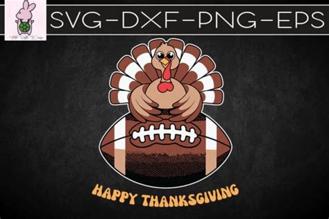 Happy Football Turkey Thanksgiving SVG Graphic By Turtle Rabbit