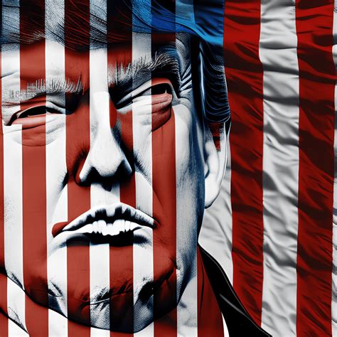 Donald Trump American Flag Hyper Realistic Graphic · Creative Fabrica