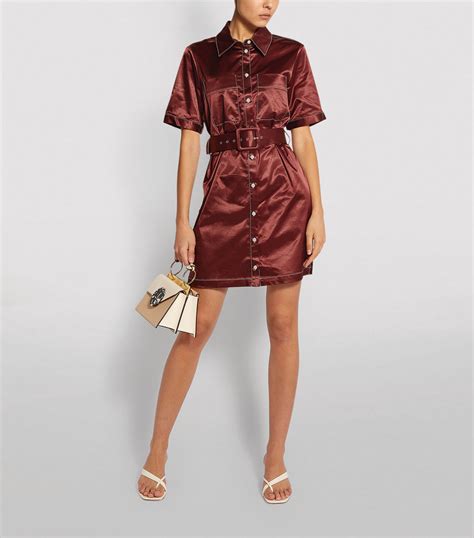 Womens Staud Brown Bentley Belted Dress Harrods Us