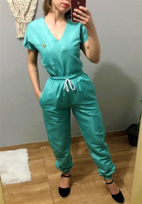 Conjunto Pijama Cirúrgico Jogger Scrub Verde Água Blusa Feminina