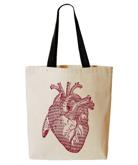 Anatomical Heart Tote Bag Anatomy Horror Cardiology Nurse Etsy