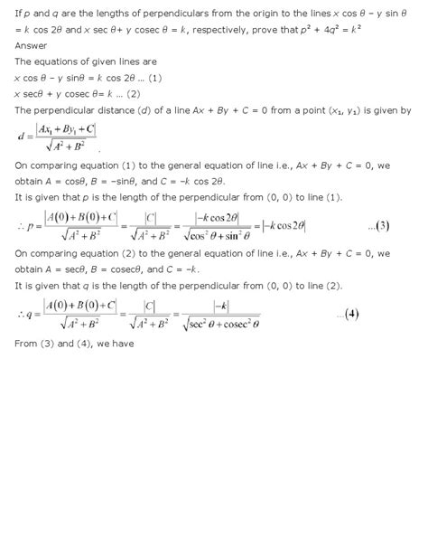 Ncert Solutions For Class Th Maths Chapter Straight Lines