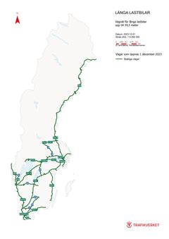 Grönt ljus för 34 5 meter långa lastbilar minskar utsläppen med 46