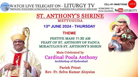 Cardinal Poola Anthony FEAST OF ST ANTHONY OF PADUA Holy Mass 11am