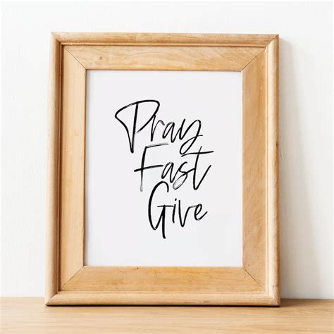 Pray Fast Give Lent Printable Lenten Pillars Lenten - Etsy