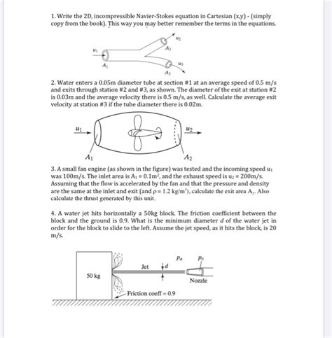 Solved 1 Write The 2d Incompressible Navier Stokes