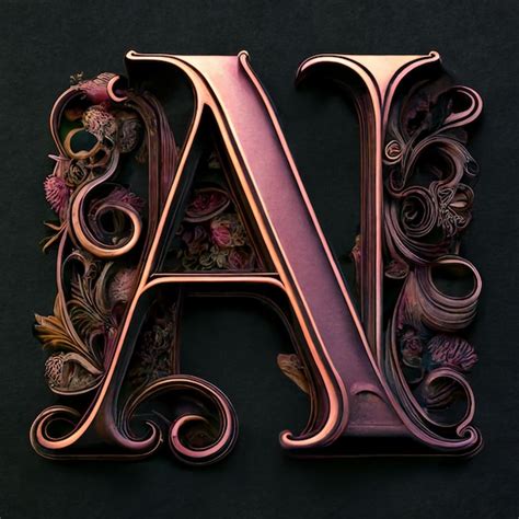 Premium Photo A Close Up Of A Fancy Letter With A Floral Design