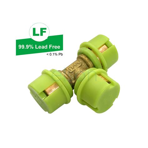 EPS PEX CRIMP W G DUAL NO 24 TEE LEAD FREE BRASS 16mm Elson