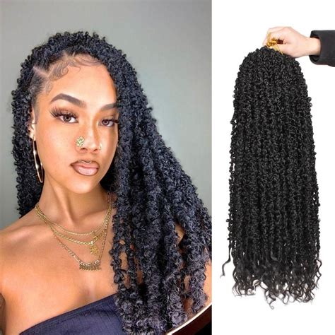 24Inch Butterfly Locs Crochet Hair Long Butterfly Faux Locs With Curly