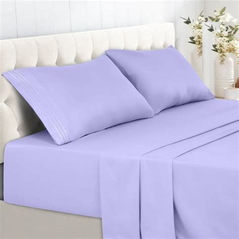 Lux Decor Collection Deep Pocket 4 Piece Bed Sheet Set Soft Microfiber