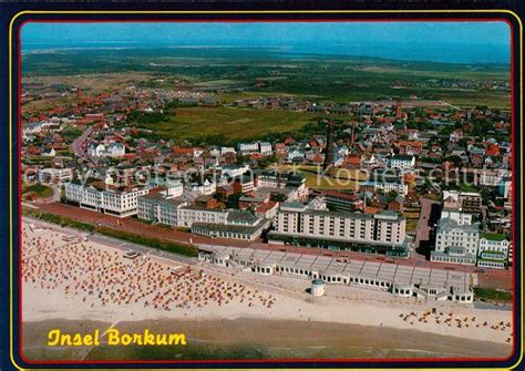 AK Ansichtskarte Borkum Nordseebad Fliegeraufnahme Strandpromenade