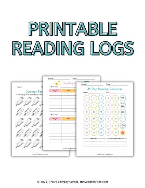 Summer Reading Log Free Printable