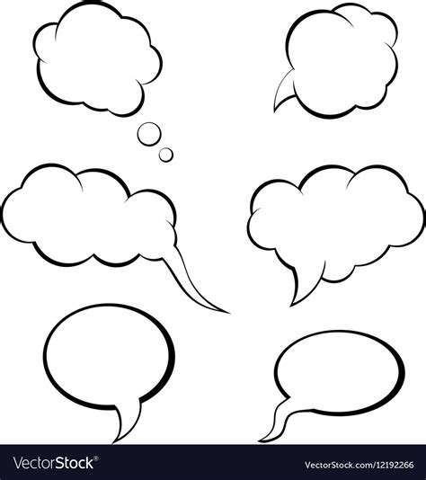 Speech bubbles set think bubble Royalty Free Vector Image