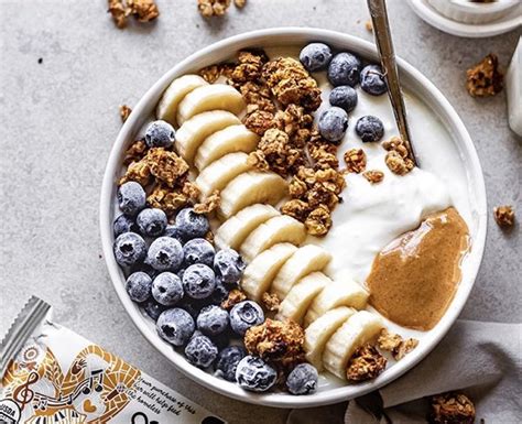 Coconut Yoghurt Granola Bowl With Blueberries And Banana