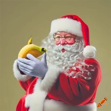 Funny Santa Claus Holding A Banana On Craiyon