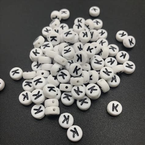 100 шт. 7 мм с буквой «а акриловые разделенные бусины серебряные ...