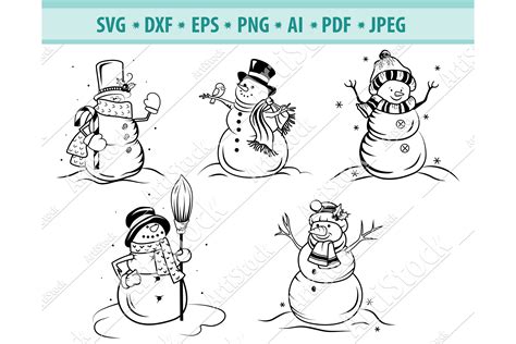 Snowman SVG Christmas Svg Let It Snow Svg Dxf Png Eps 823652