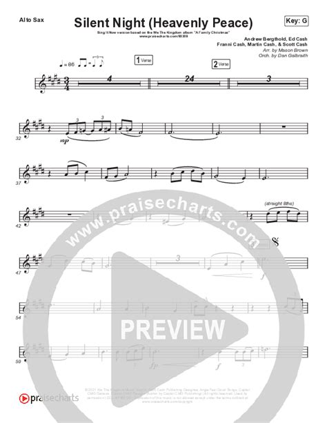 Silent Night Heavenly Peace Sing It Now SATB Sax Sheet Music PDF