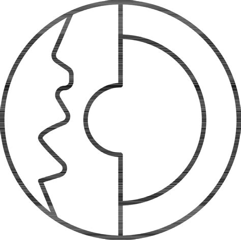 Line Art Illustration Of Earth Core Structure Icon 24362341 Vector Art
