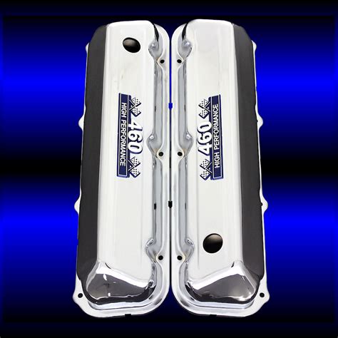 Chrome Big Block Valve Covers With Emblems Fit Ford Engines