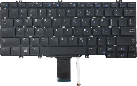 WWGTMC Backlit Keyboard With Blue Frame US Layout Replacement For Dell