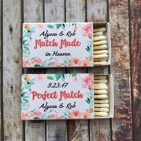 Matchbox Favors Floral Matchbox Favors The Perfect Match Match