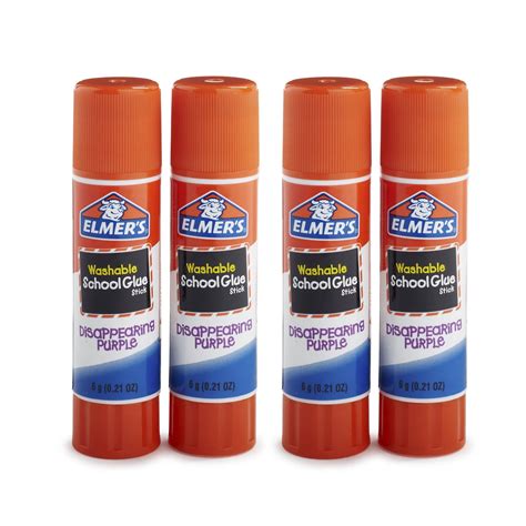 Elmers Disappearing Purple Washable School Glue Sticks 021 Ounces 4