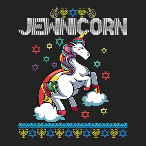 Unicorn Lover Pony Funny Jewnicorn Jewish Unicorn Chanukah Hanukkah Je