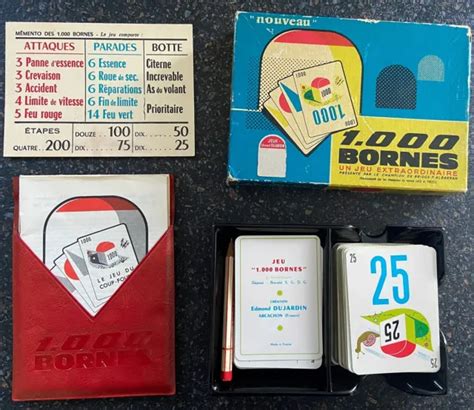 Ancien Jeu De Societe Mille Bornes Annee Dujardin Avec Boite Et