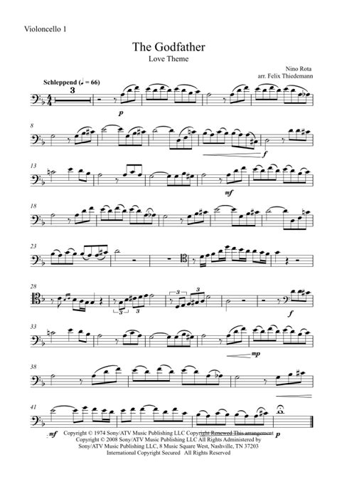 The Godfather Main Theme Arr Felix Thiedemann By Nino Rota Sheet