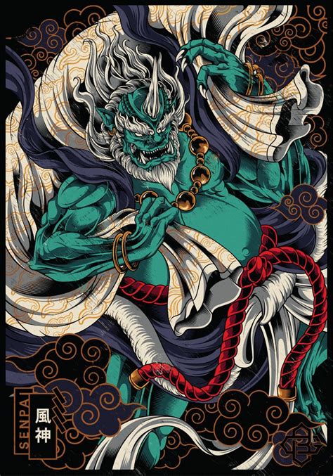 FUJIN God Of The Wind On Behance Japanese Pop Art Japanese Art