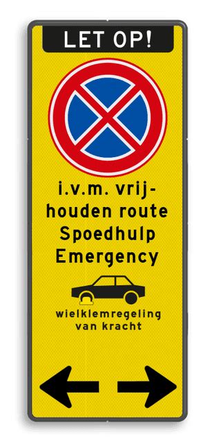 Verkeersbord Stop Verbod Met Wielklemregeling Kopen Bestel Hier