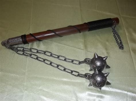 Double Ball Medieval Flail Wsteel Spiked Balls