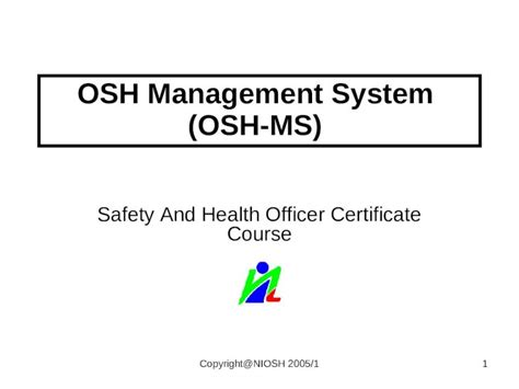 Ppt Occupational Safety And Health Osh In The Organisation