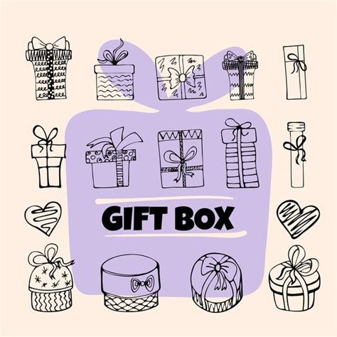 Premium Vector A Set Of Hand Drawn Gift Boxes On The Background